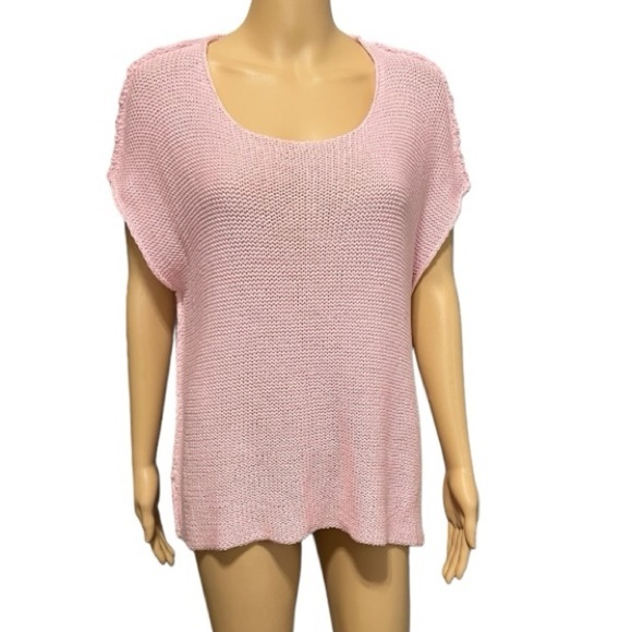 Wooden Ships Pink Beach Knitted Sweater Tee Inverted Seams Size S/M (6/8) - Picture 1 of 6